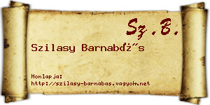 Szilasy Barnabás névjegykártya