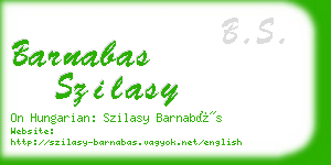 barnabas szilasy business card